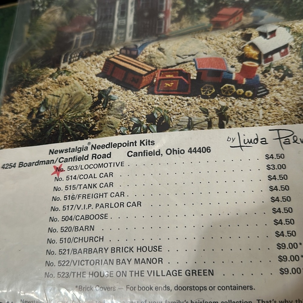 Newstalgia Needlepoint Kits Locomotive/Freight Car/Coal Car/Caboose-Bundle1980’s - Picture 3 of 10